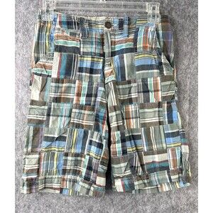 Childrens Place Plaid Patchwork Shorts Boy's Size 12 Button Waist